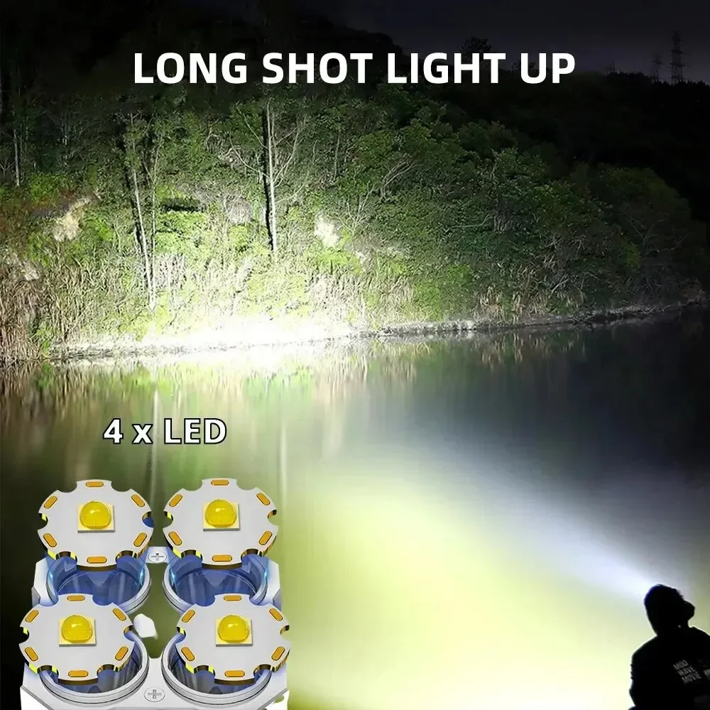 Usb Rechargeable Flashlight High Power Waterproof Led Torch Light Long Range Powerful Tactical Flashlight for Fishing Camping