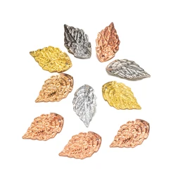 50Pcs/Lot 10x18mm Metal Charms With Holes Leaf Shape Stamping Leaf Earring For DIY Pendants Bracelet Necklace Jewelry Making
