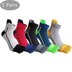 5 Pairs Sport 5 Finger Socks Man Mesh Breathable Sweat-Absorbing Bright Color Badminton Tennis Marathon Bike Travel Toe Socks