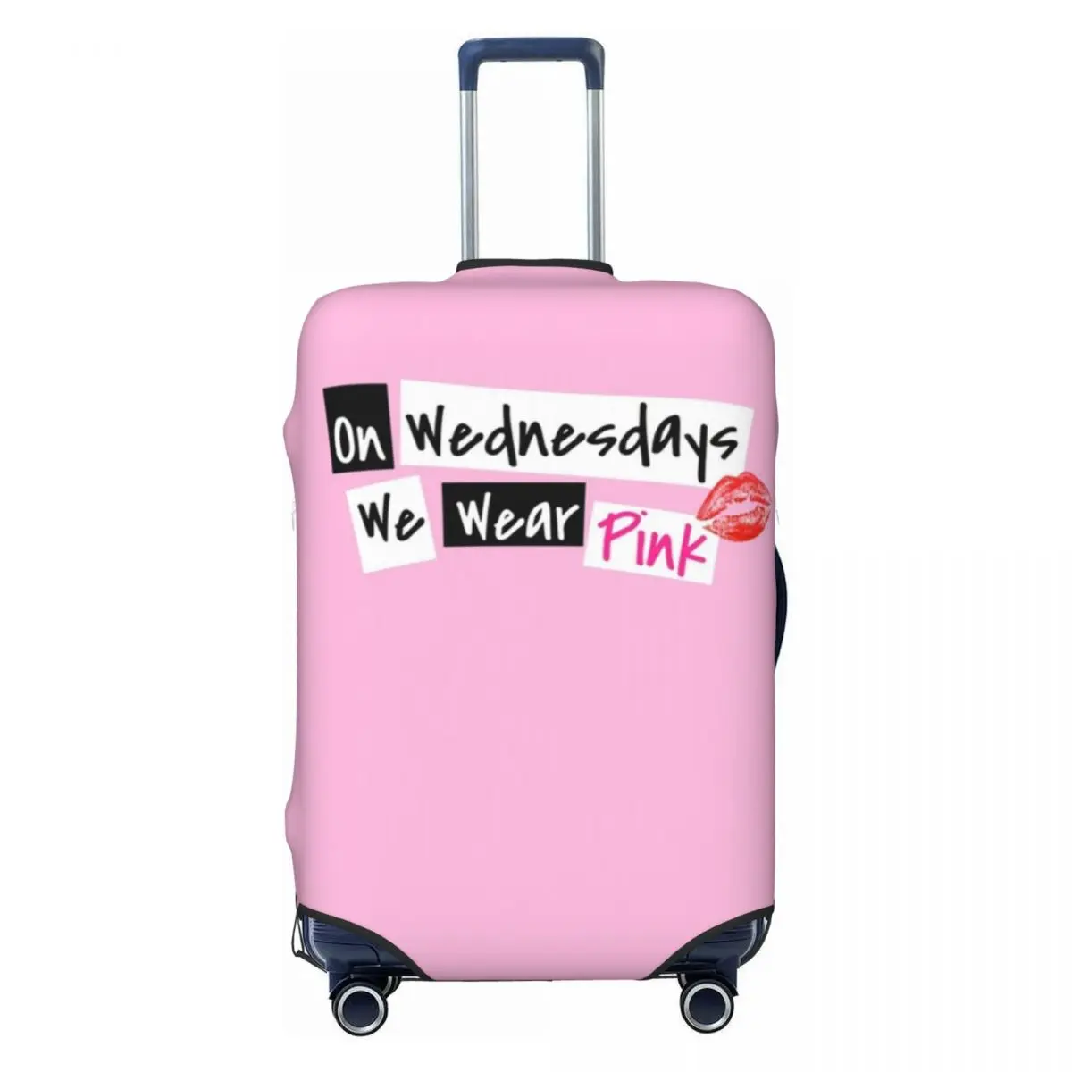 Mean Girls Suitcase Cover On Wednesdays We Wear Pink Cruise Trip Holiday Useful Luggage Accesories Protection