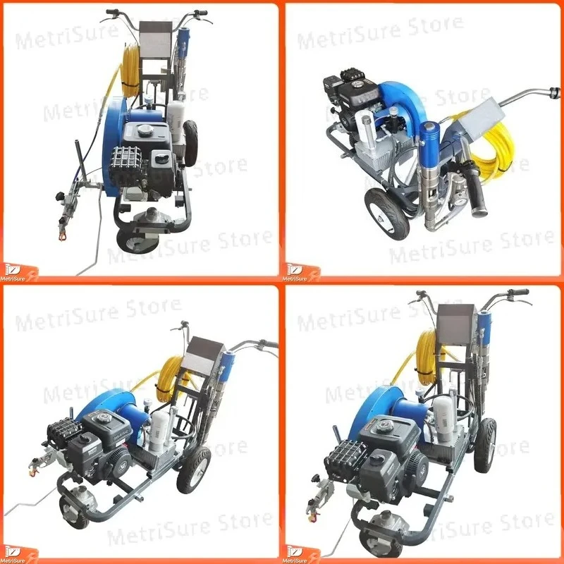 Automatic Cold Paint Spraying Road Marking  Engine Hand Push for Iron Substrate 2.5L/min 250-350mm Pattern