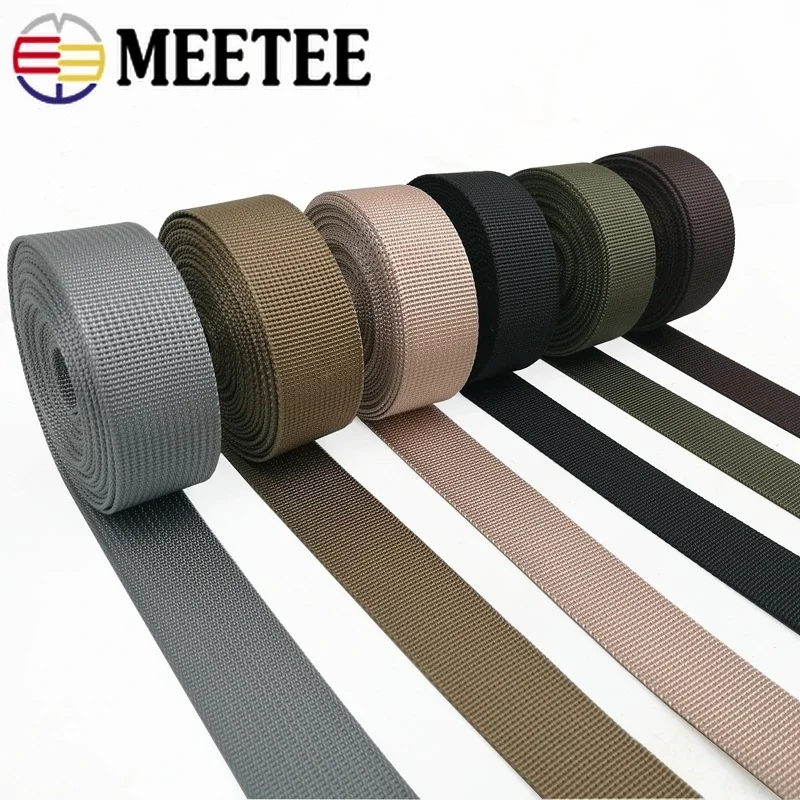 5M Meetee 20-50mm Nylon Webbing Bag Strap Binding Tapes Backpack Belt Clothing Ribbon Band DIY Sewing Material Accessories