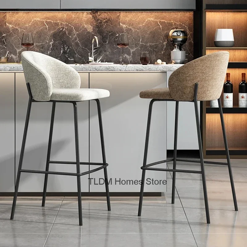 

Velvet Barstool Bar Chair White Waiting Leg Round Reinforce Bar Stool Lounge Minimalist Sillas Para Comedor Luxury Furniture