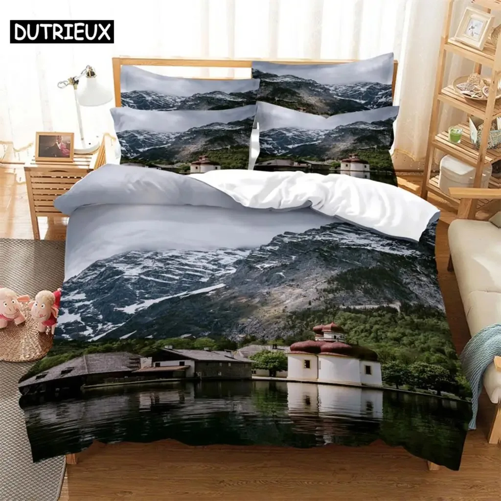 

House 3D Digital Comfortable Duvet Quilt Cover Pillowcase Bedding Set Children Bedroom Decoration Home Textile