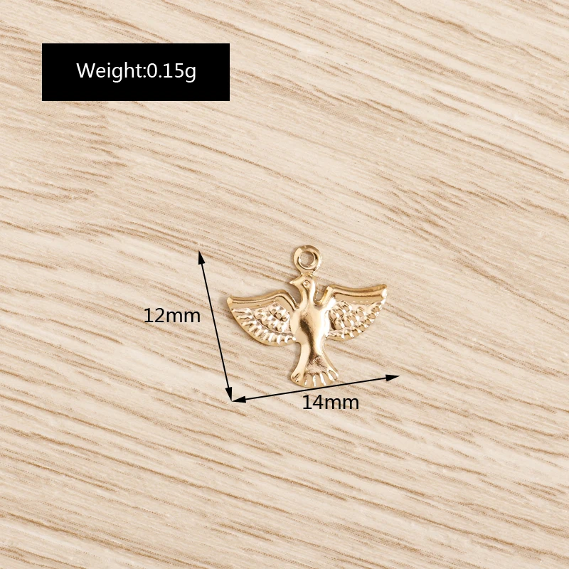 Tusember 100pcs Tiny Iron Sheet Small Pigeon Dove Charms Pendants For DIY Earring Necklace Fashion Jewelry Making