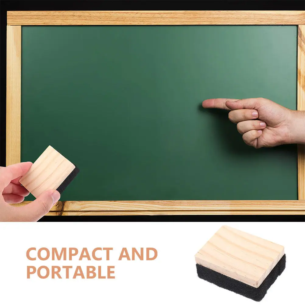 4Pcs Mini Wooden Dry Erase Erasers Whiteboard Eraser Blackboard Eraser Portable Compact Reusable Classroom Office School