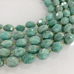 10x14mm Natural Amazonite Labradorite Manual Cut Faceted IRREGULAR Loose Beads DIY Bracelet Necklace for Jewelry Making