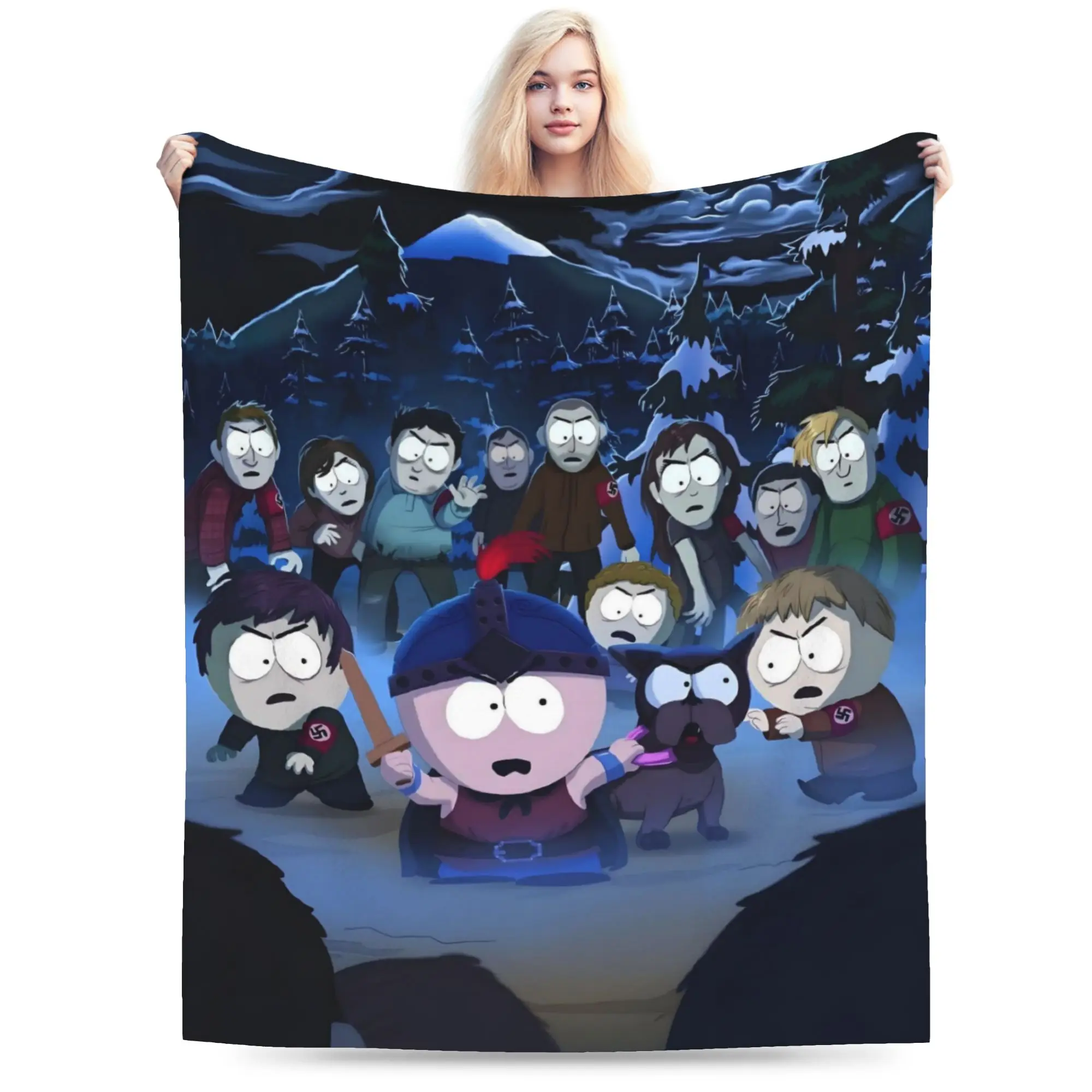 Custom Sofa Fleece South Parks Town Throw Blanket Warm Flannel The Stick Of Truth Blankets for Bed Travel Sofa Bedspreads