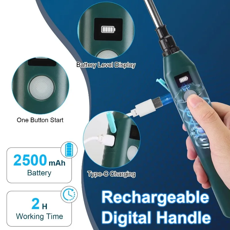 Portable 5-liter battery-powered garden sprayer with rechargeable handle and retractable boom