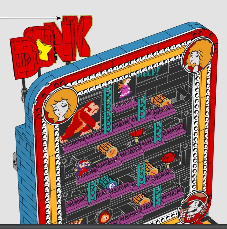 Retro Gaming Cabinet - 1371 pièces Blocs de construction inspirés