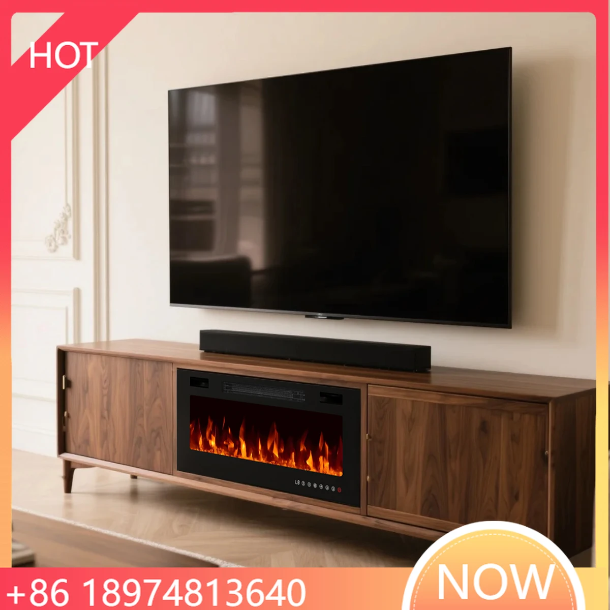 

Wolfthon 30-Inch Electric Fireplace 12-Flame Colors Adjustable Brightness Metal Construction Remote Control Energy-Efficient