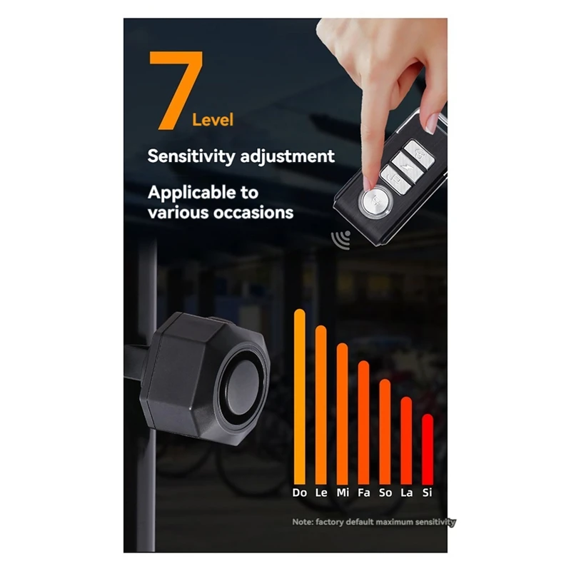 Велосипедная вибрационная сигнализация с зарядкой через USB, охранная сигнализация для мотоцикла и велосипеда с дистанционным управлением-ABJU