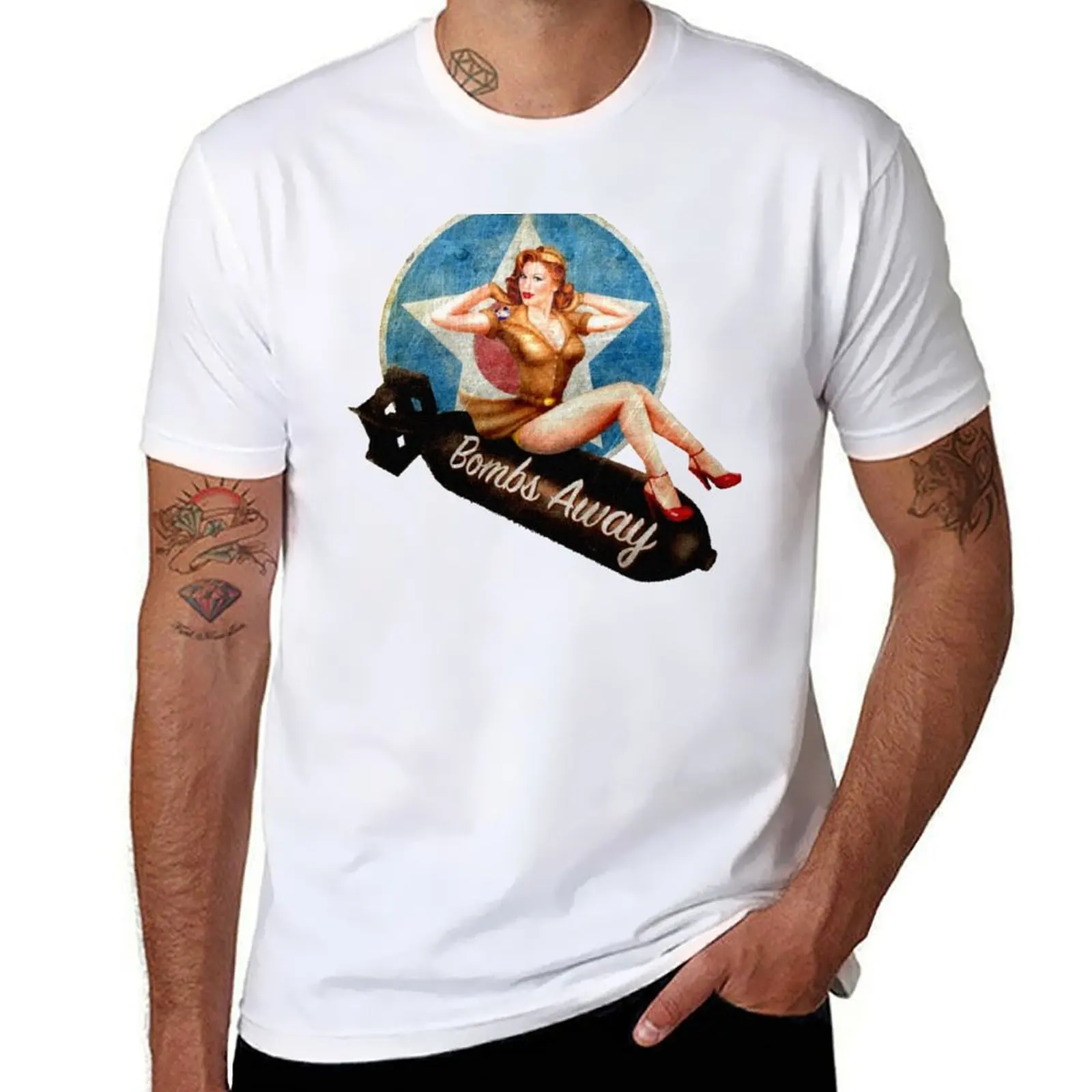 

American PinUp Girl T-Shirt funny t shirts dark humor t shirts for man pack white T-Shirt
