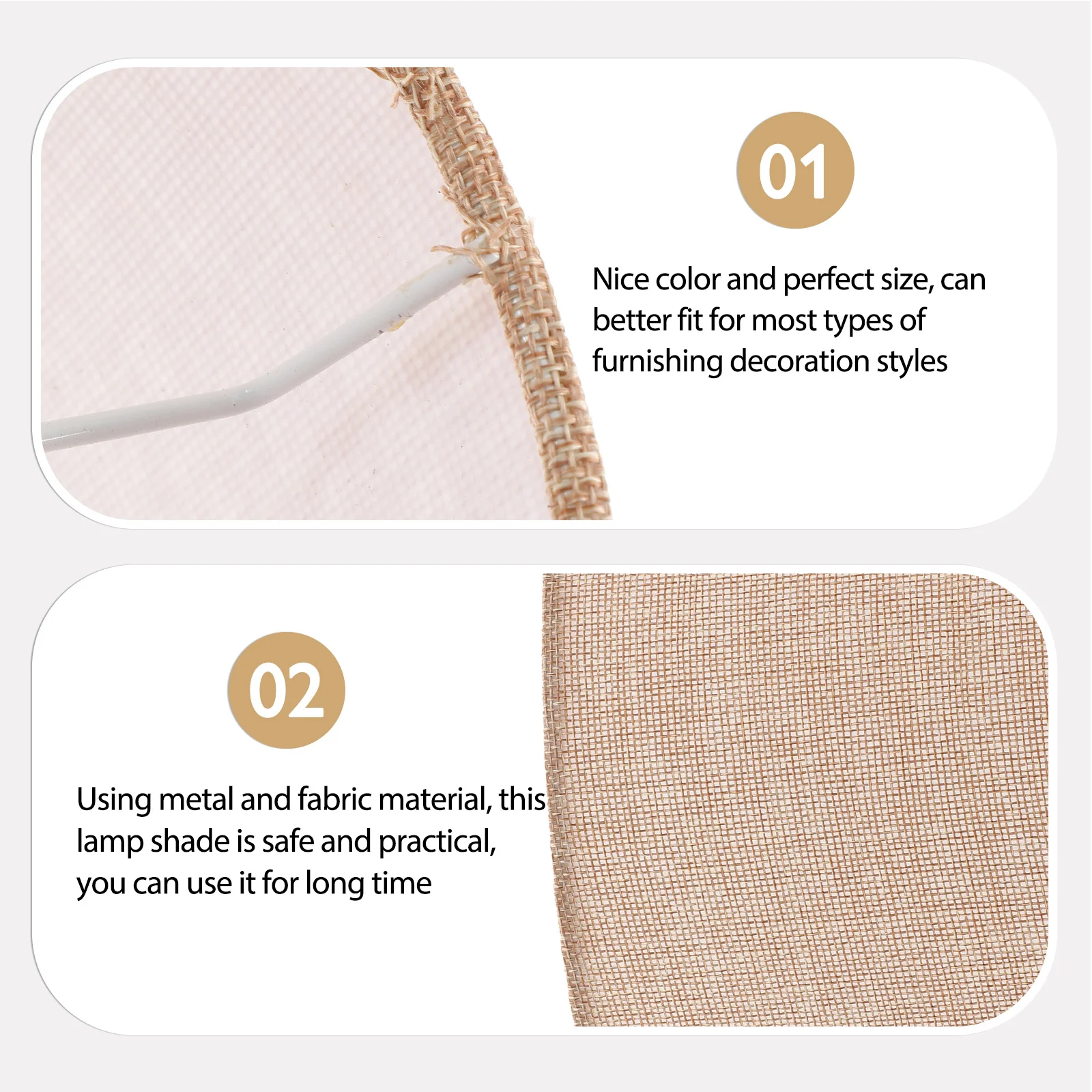 

Replacement Lampshade for E27 Cylindrical Design Fabric and Metal Light Cover Bedside Office Study Home Decor Rustic Style Desk