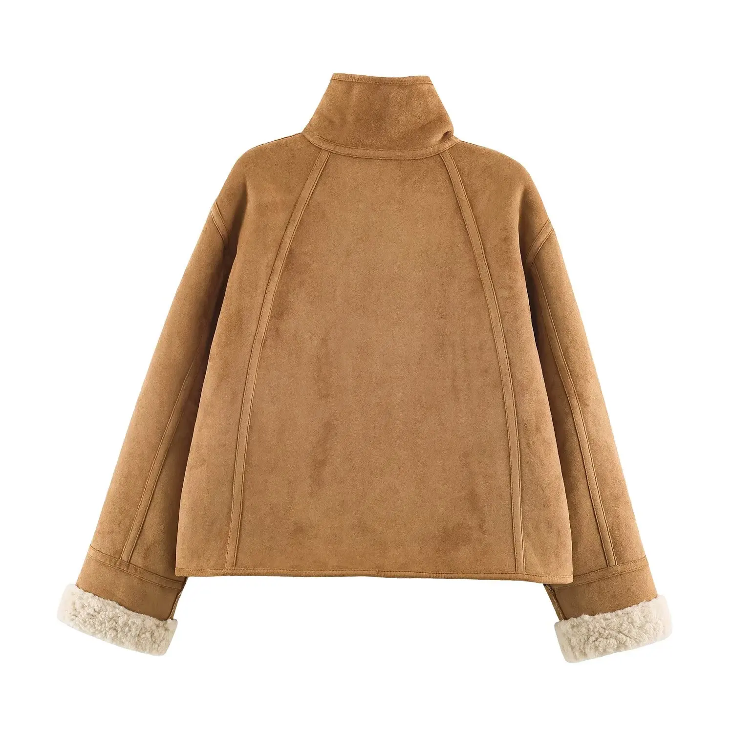 JNLEAOG Fashion Comfortable Double-Sided Outerwear Short Coat Women's Autumn New Style Two-Way Wear Polyester Standard Fit