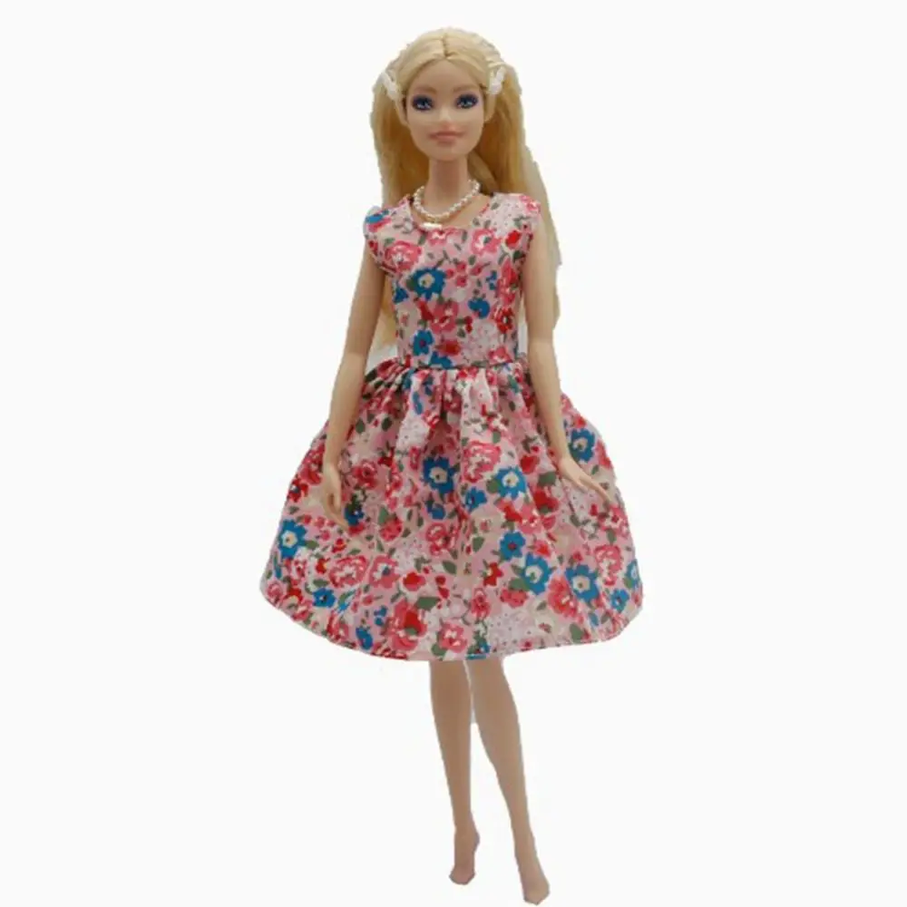 Modepuppe mit hängendem Hals, Rock, handgefertigt, Freizeitkleidung, Blumenkleider, DIY-Zubehör, Mädchen-Geschenkspielzeug für 30 cm große Puppen