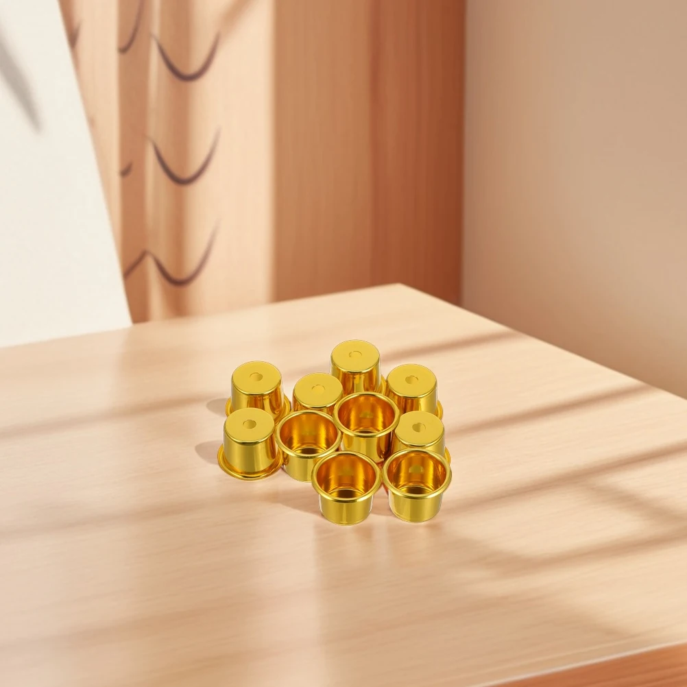 

12pcs Candlestick Aluminum Golden Cups Centerpieces Drip Proof Materials Empty Holders Table Decorations Celebrations