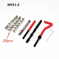 25pcs/Set Thread Repair Insert Kit Car Pro Coil Drill Tool Metric  M9x1.5 for Helicoil Car Repair Tools Coarse Crowbar