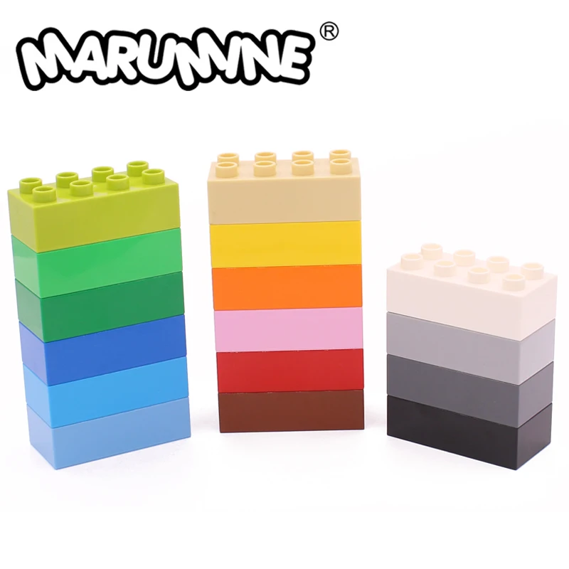 Marumine 2x4 Blocks Cube 5PCS Big Size MOC Classic Building Bricks Bulk Parts Accessories Assembled Constuction 3011 Compatible