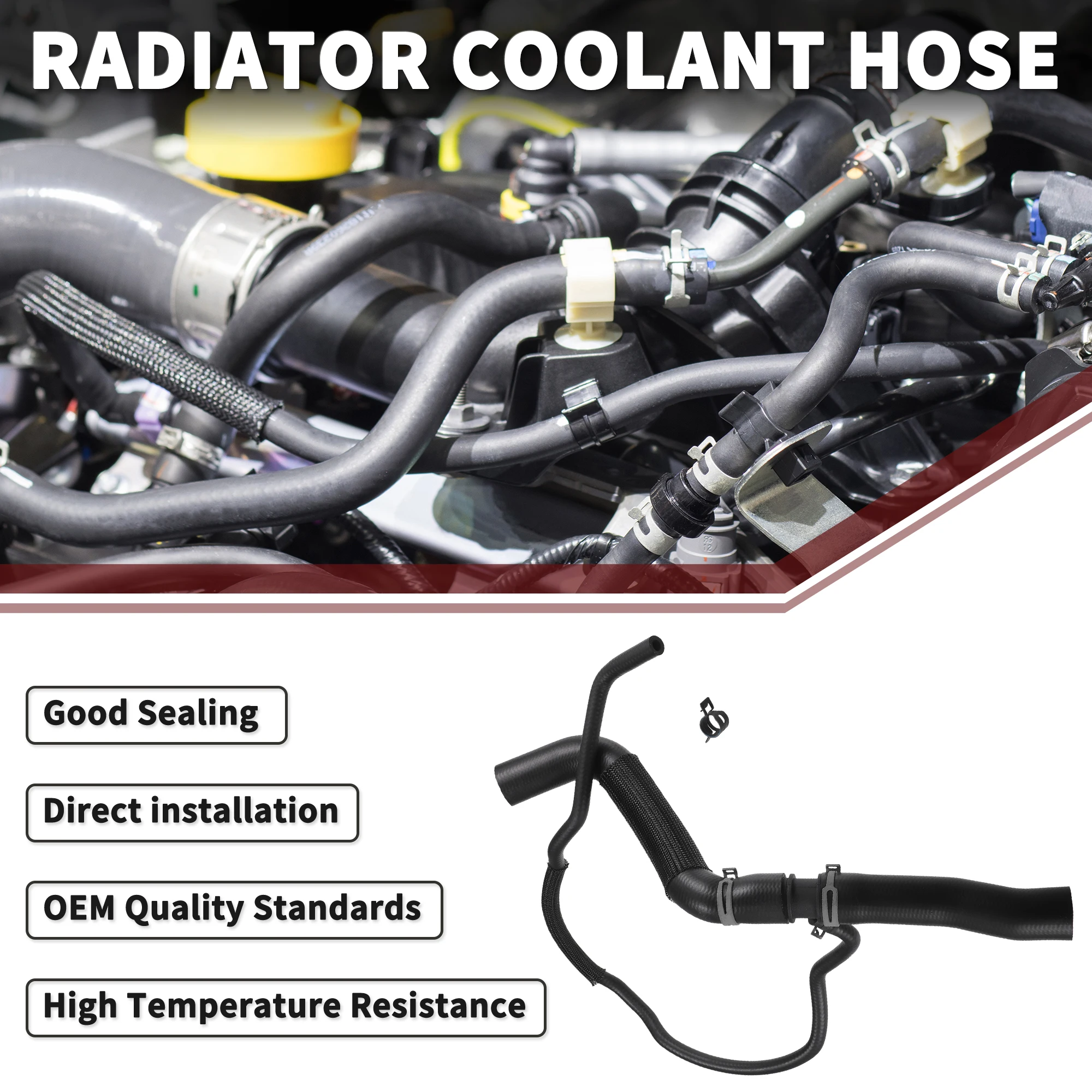

Шланг охлаждающей жидкости радиатора UXCELL для Ford Edge с высокой герметичностью No DT4Z8260A | Верхний шланг нагревателя двигателя HVAC, черный, 1 шт.
