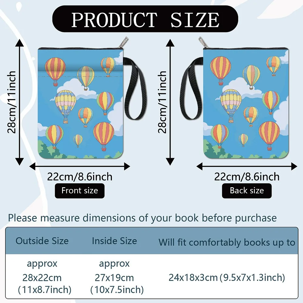Cloth Book Cover Notebook Wraps Rectangle Hot Air Balloon 280x220mm