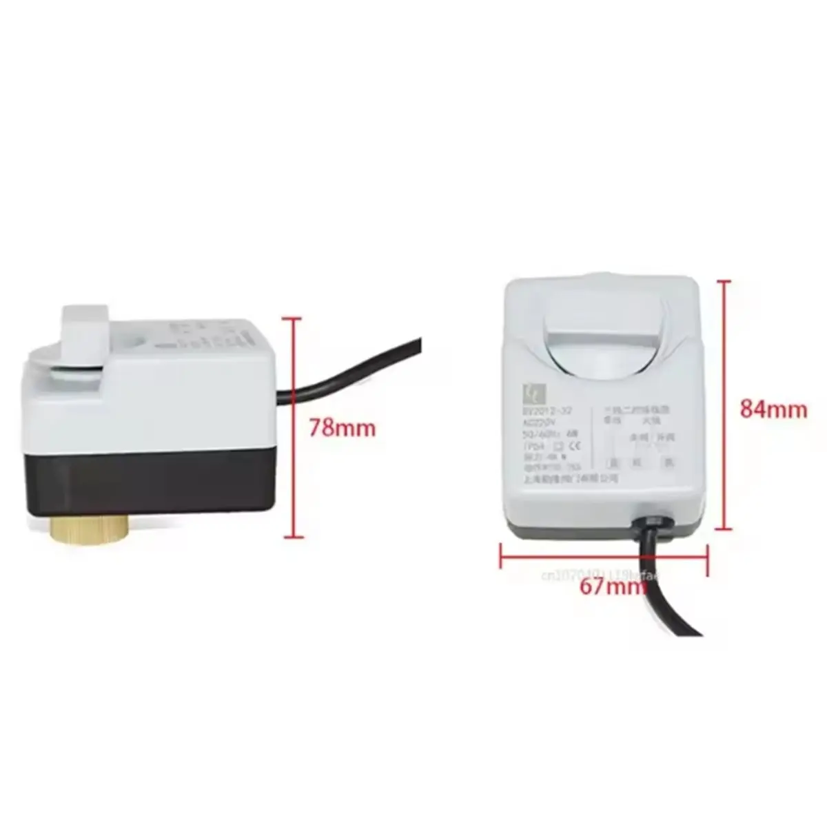 KSOL AC220V 2 Way DN20 with Manual Switch Brass Motorized Ball Valve 3-Wire Two Control Electric Actuator