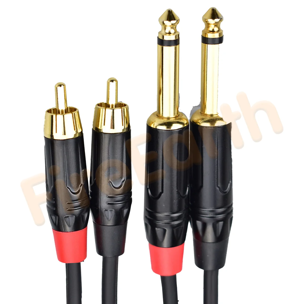 Dual 1/4 inch TS to Dual RCA Cable, Heavy Duty 1/4 Male to RCA Male Adapter Stereo Audio Interconnect Quarter inch Cable, 0.9m