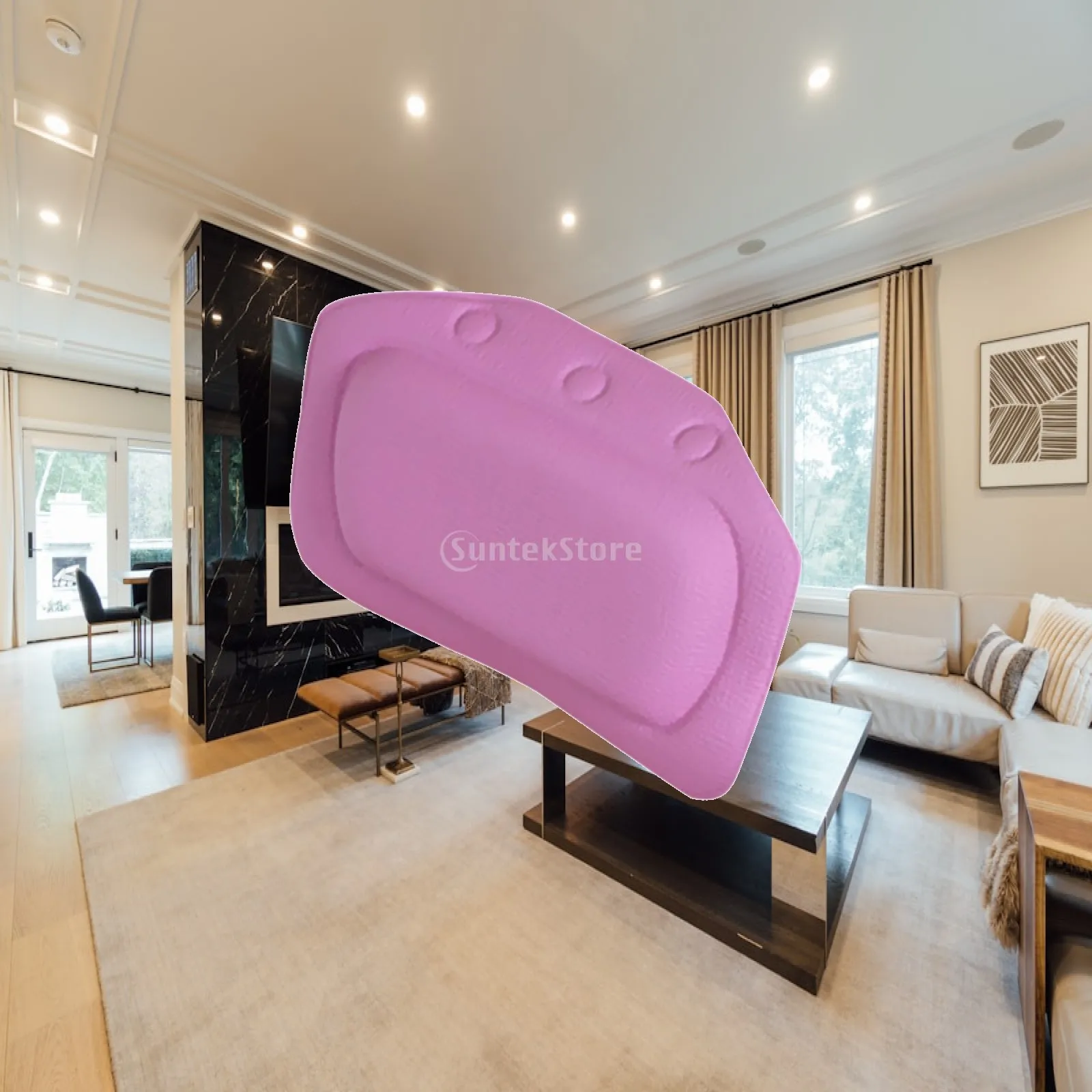 Bath Cushion with Suction Cups Soft Sponge Pillow for Serene Bathtub Escapes