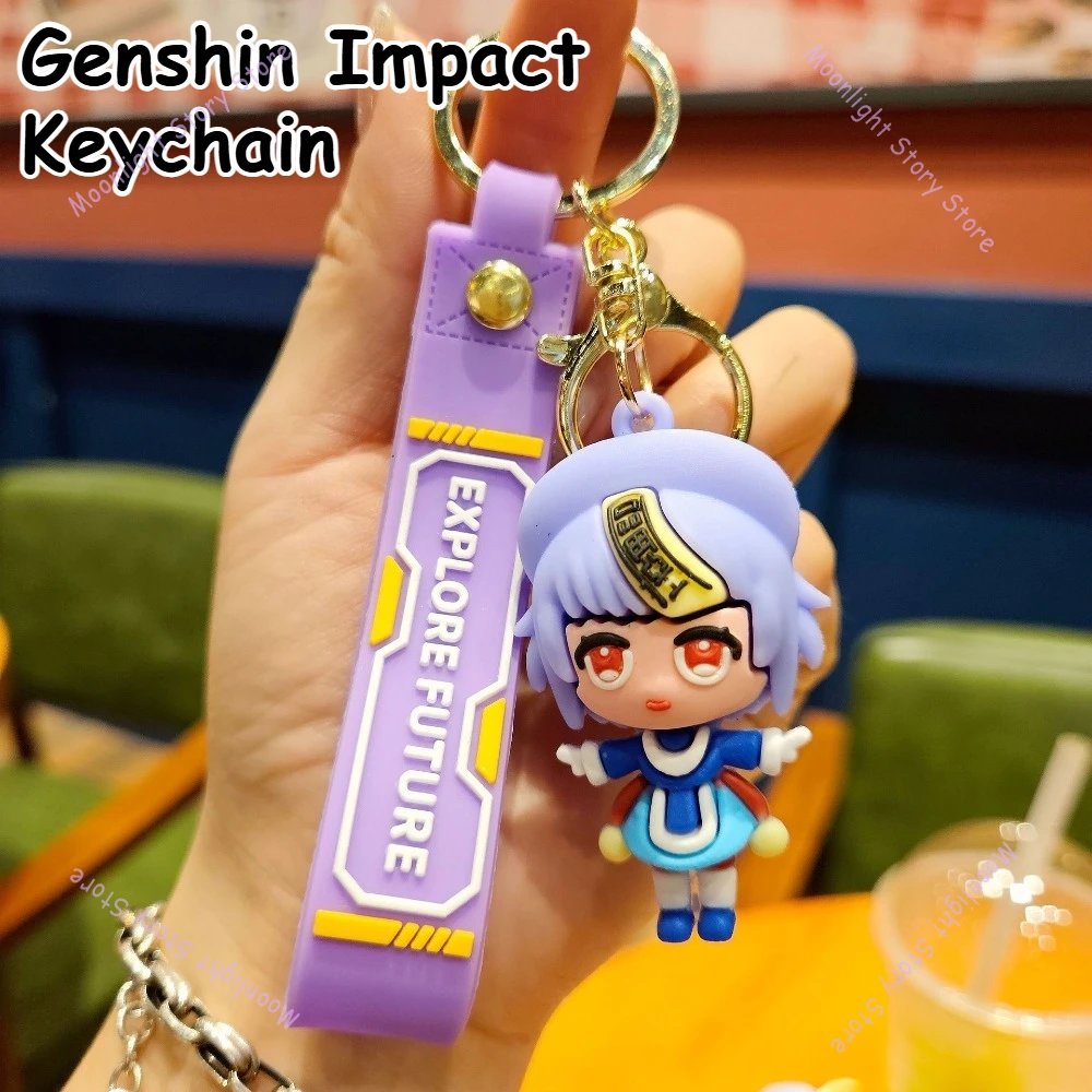 Genshin Impact Chibi брелок с рисунком Zhongli Tartaglia кулон подарок для фаната Коллекционные модные украшения декоративный рюкзак ключ