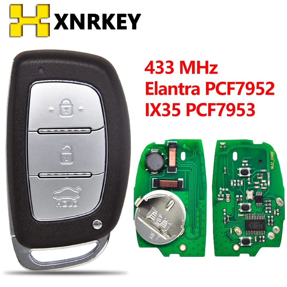 

Пульт дистанционного управления XNRKEY для Hyundai IX35 ID46 PCF7953 Verna Elantra ID46 PCF7952/7953 433FSK