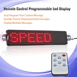 23CM 12V LED Car Sign Board Remote Control Programmable Scrolling Message LED Display Screen 7X41 Pixels