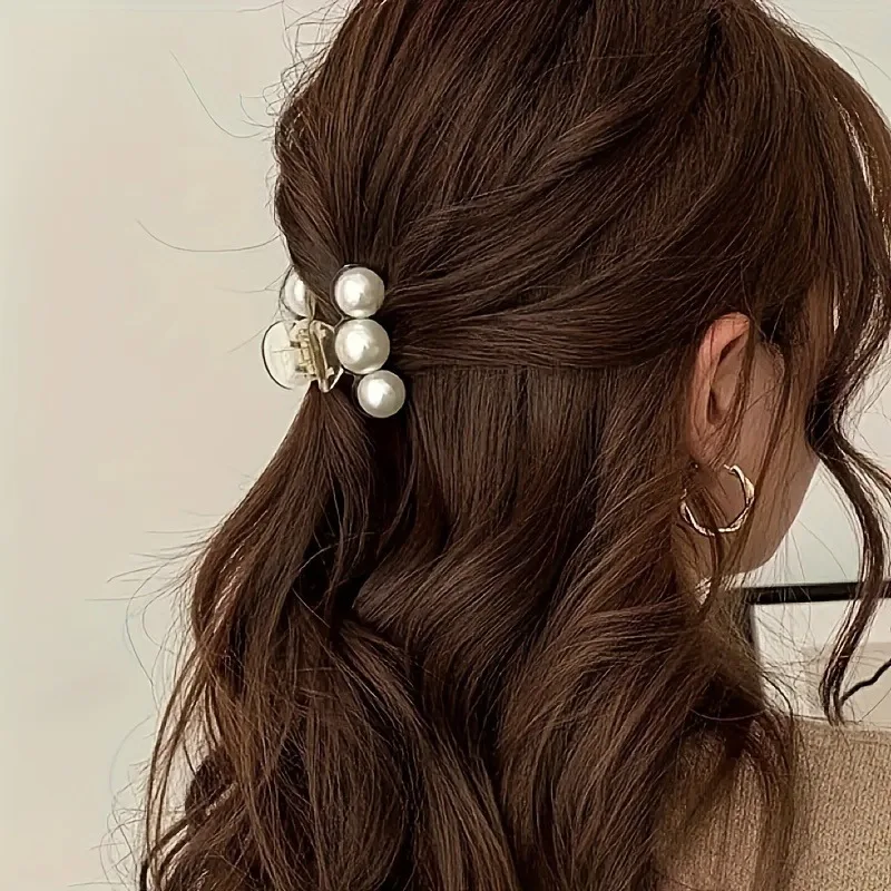 1 مشبك شعر نسائي أنيق - مشبك شعر بمقبض قديم بسيط مناسب للشعر السميك والرقيق، مع قبضة قوية