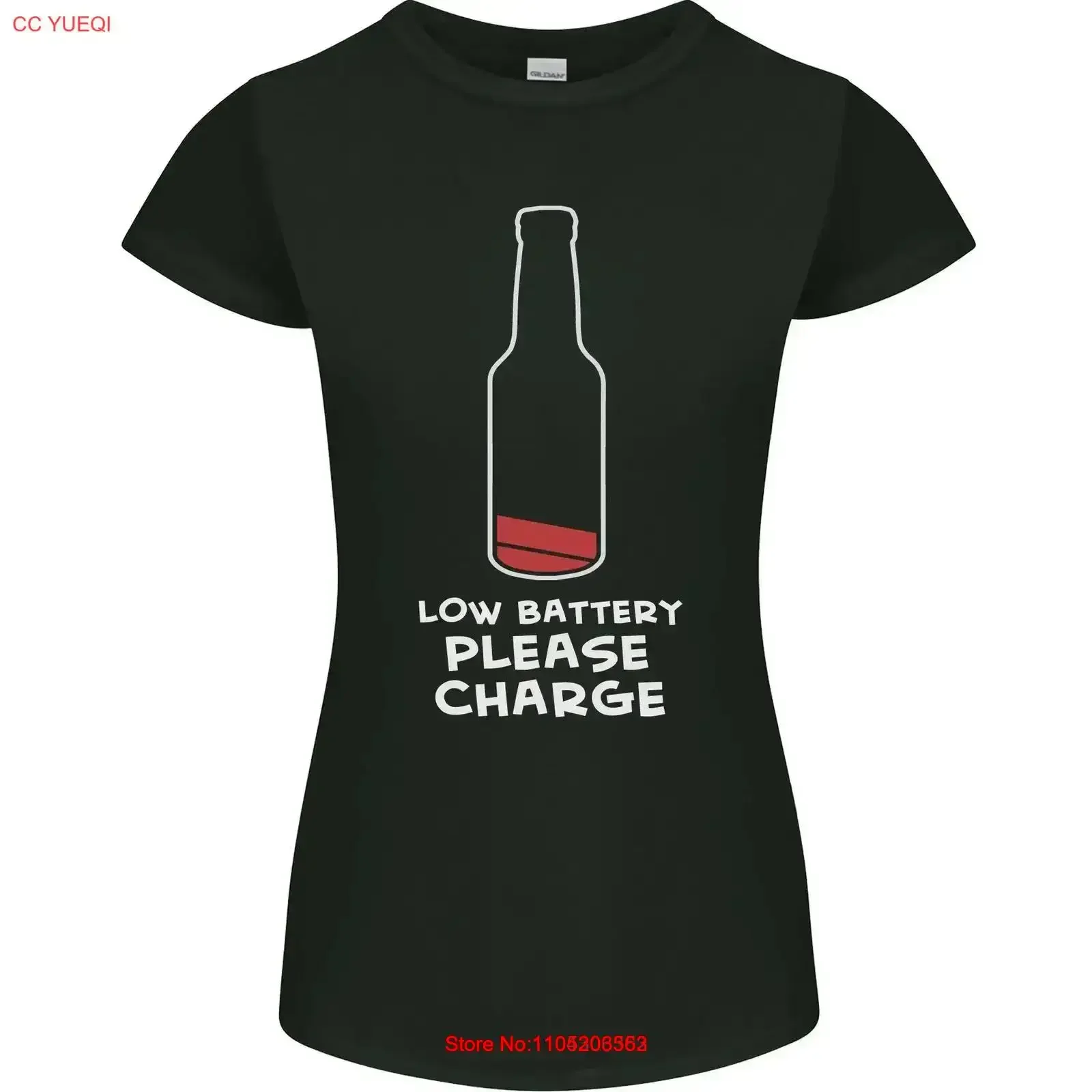 Funny Beer Alcohol Please Charge Womens Petite Cut T Shirt vintage Washed designer clothes graphic homme Unisex streetwear