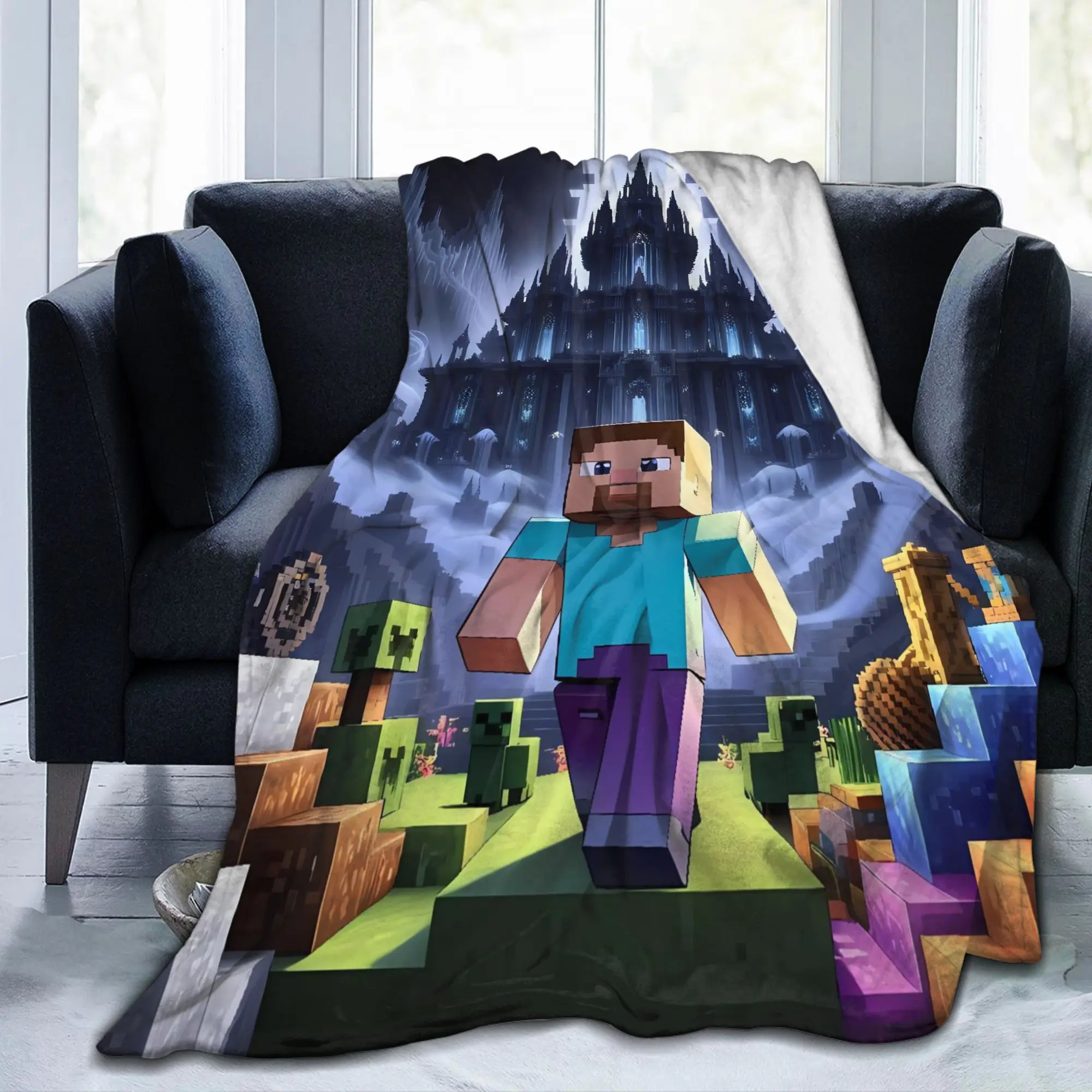 Game M-Minecrafts Super Warm Blanket  Decorative Plush Throw Blanket Comfortable Couch Bed Flannel Bedspread Sofa Bed Cover