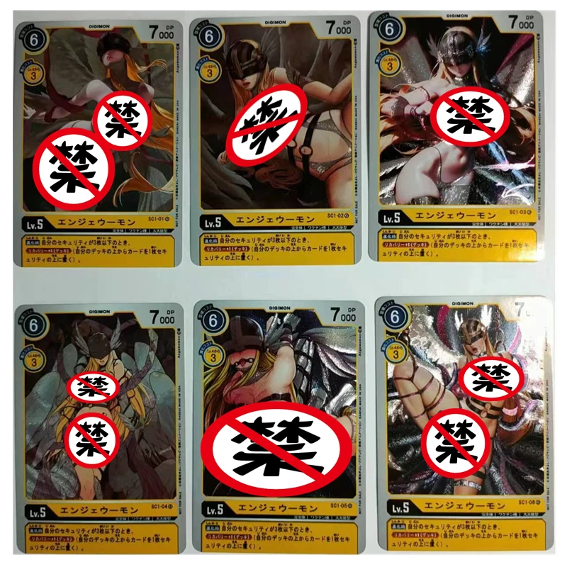 

6 шт./компл. DIY скрытая аниме-карта Digimon серии Angewomon ACG сексуальная телесная карта игрушка подарок игра домашние аниме комиксы коллекционные карты