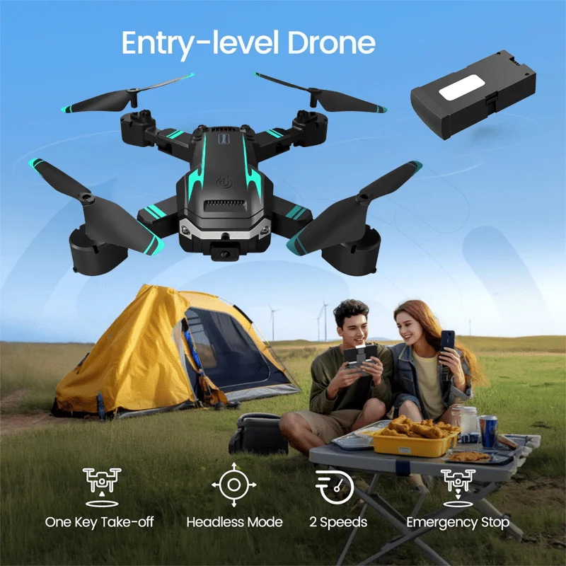 6K Drone HD Dual Camera, Foldable Four-Axis Brushless Motor Aircraft, FPV WIFI Function, Comes with Remote Control and Spare Par