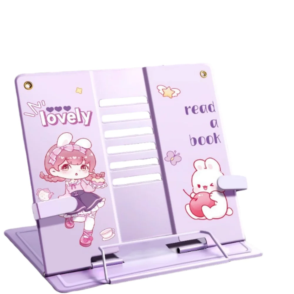 6 Adjustable Positions Desk Book Holder Heavy Duty Metal Portable Document Holder Adjustable Width Sturdy Construction
