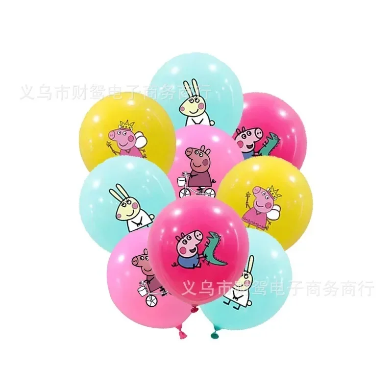 Tema Peppa Pig Cartone animato per bambini Festa di compleanno Bandiera Torta Bandiera Palloncino Decorazione Set di stoviglie usa e getta Regalo di