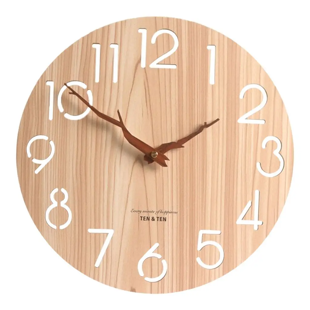 12inch Large 3D Wall Clock Wall Stick Watch Bedroom Bathroom Decorative