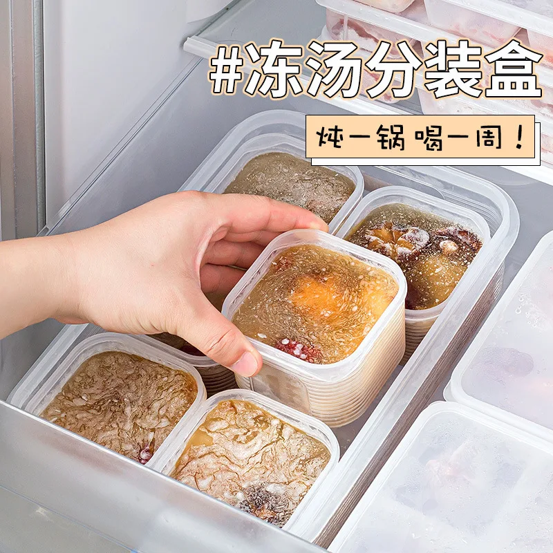 Soup Freezer Storage Container, Food Grade BPA-Free Box for Bone Broth Stock, Microwave Safe with Lid