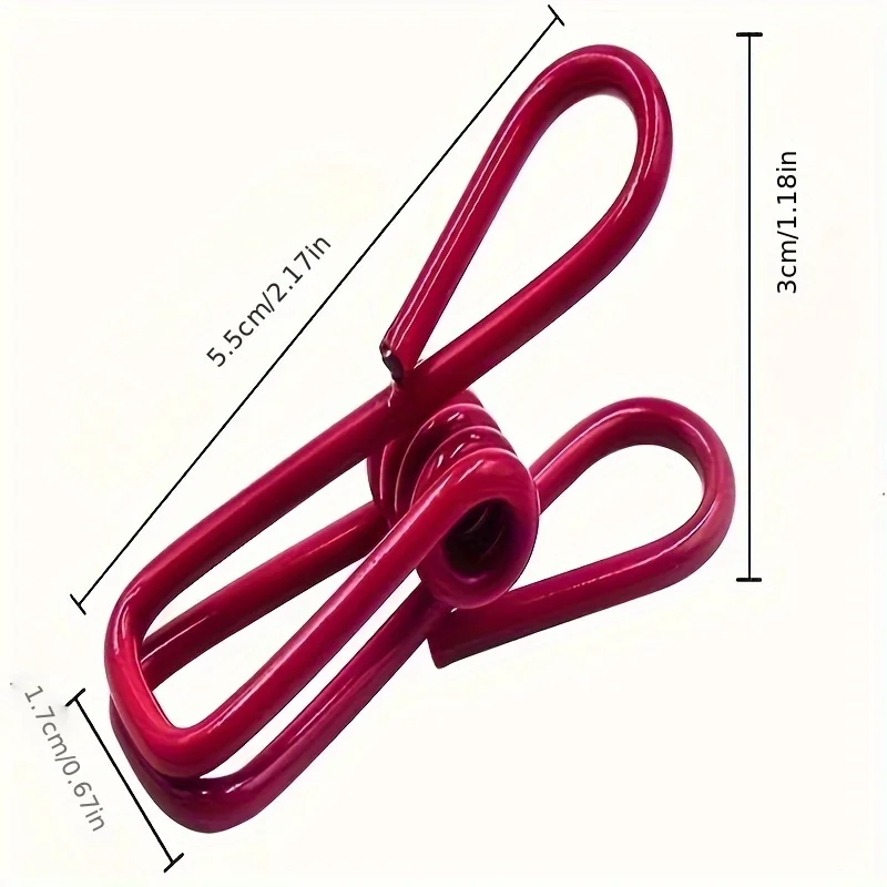 15 PVC Coated Steel Clips, Multi-purpose Clips for Food Bags & Clothing