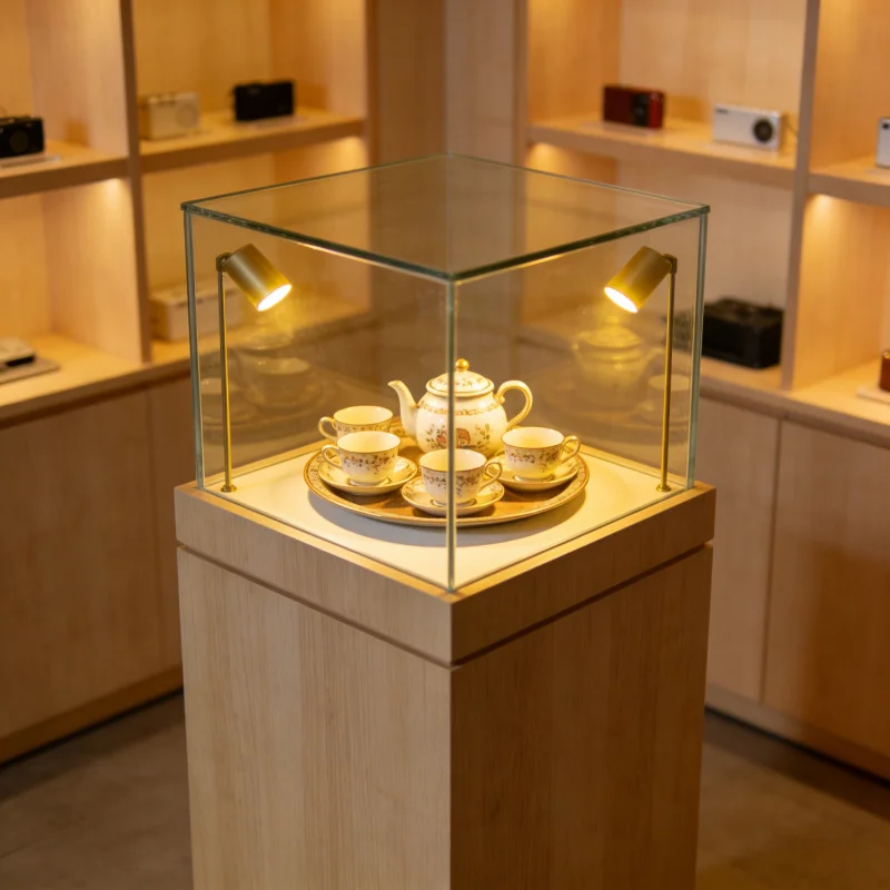 custom.Custom Bakery Display with Adjustable Shelves and LED Lighting Pastry Cake Retail Store