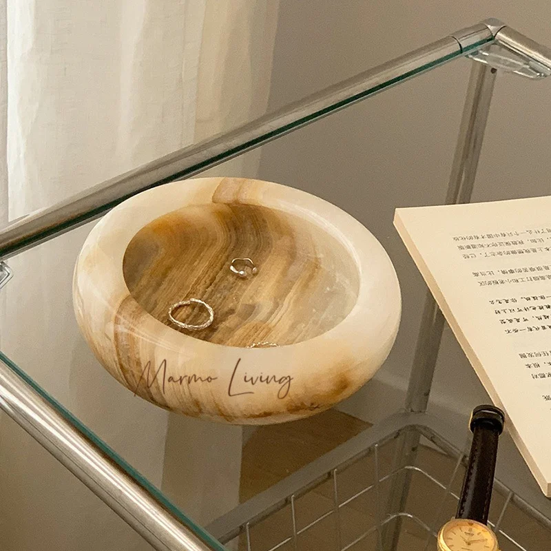 

French natural jade storage tray, jewelry, earrings, necklace storage box, Korean ins style light luxury aromatherapy tray