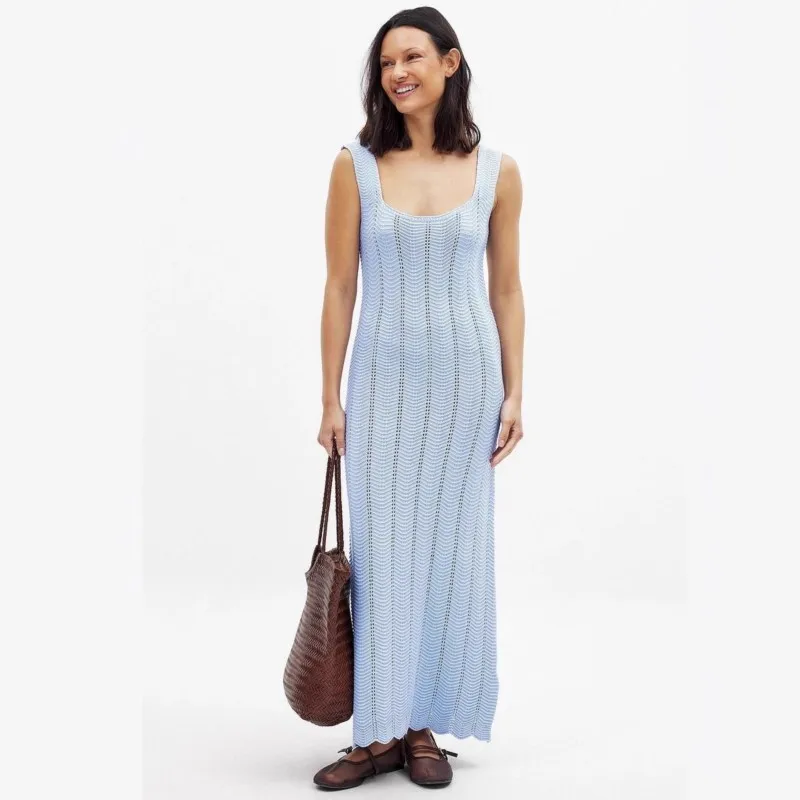 

Sexy Women Fishnet Cover Up Rainbow Hollow Out Bodycon Maxi Dress Without Bikini Vacation Dress Beachwear 2026 Summer