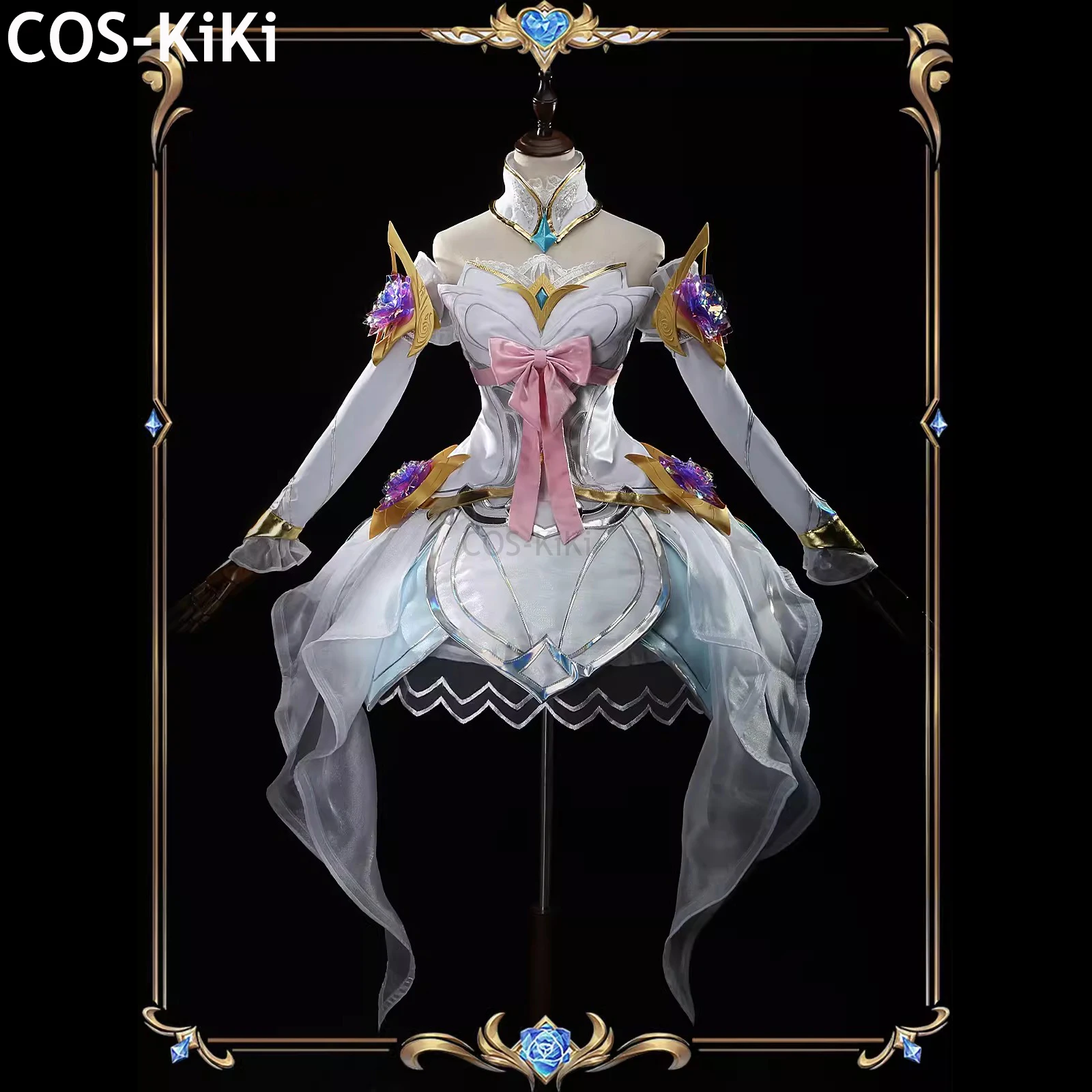 

COS-KiKi Game LOL Seraphine Crystal Rose Battle Suit Gorgeous Uniform Cosplay Costume Halloween Party Role Play Outfit Women