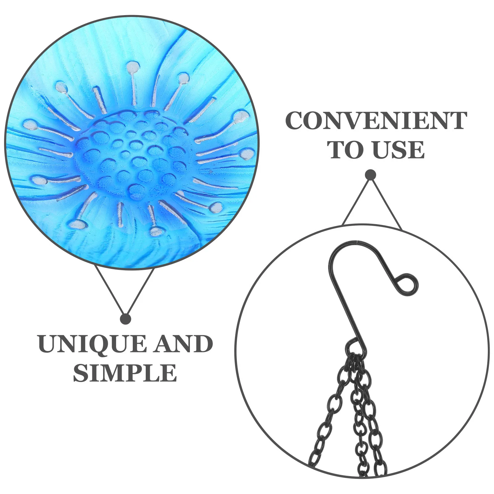 

Decorative Outdoor Bird Feeder Hanging Glass Garden Bird Bath Bowl for Backyard Wildlife Observation Hummingbird Feeder Mask