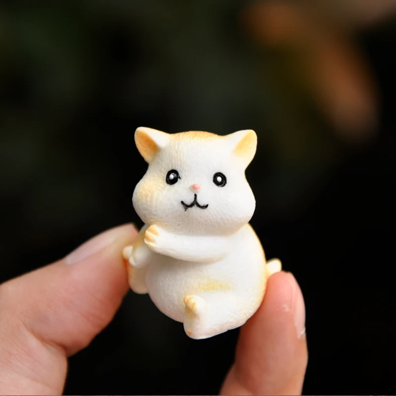 4 Styles Cute Hamster Doll Figures Cake Decorations Creative Eating Sunflower Ornaments Home Decoration Accessories Modern