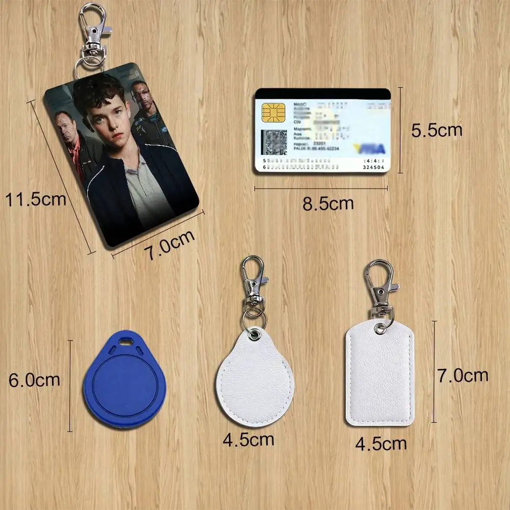 Adolescence Adulthood Owen Cooper Rectangle ID Card Keychain Access Card Bag Key Tag Ring Leather Card Holder Key Ring Access