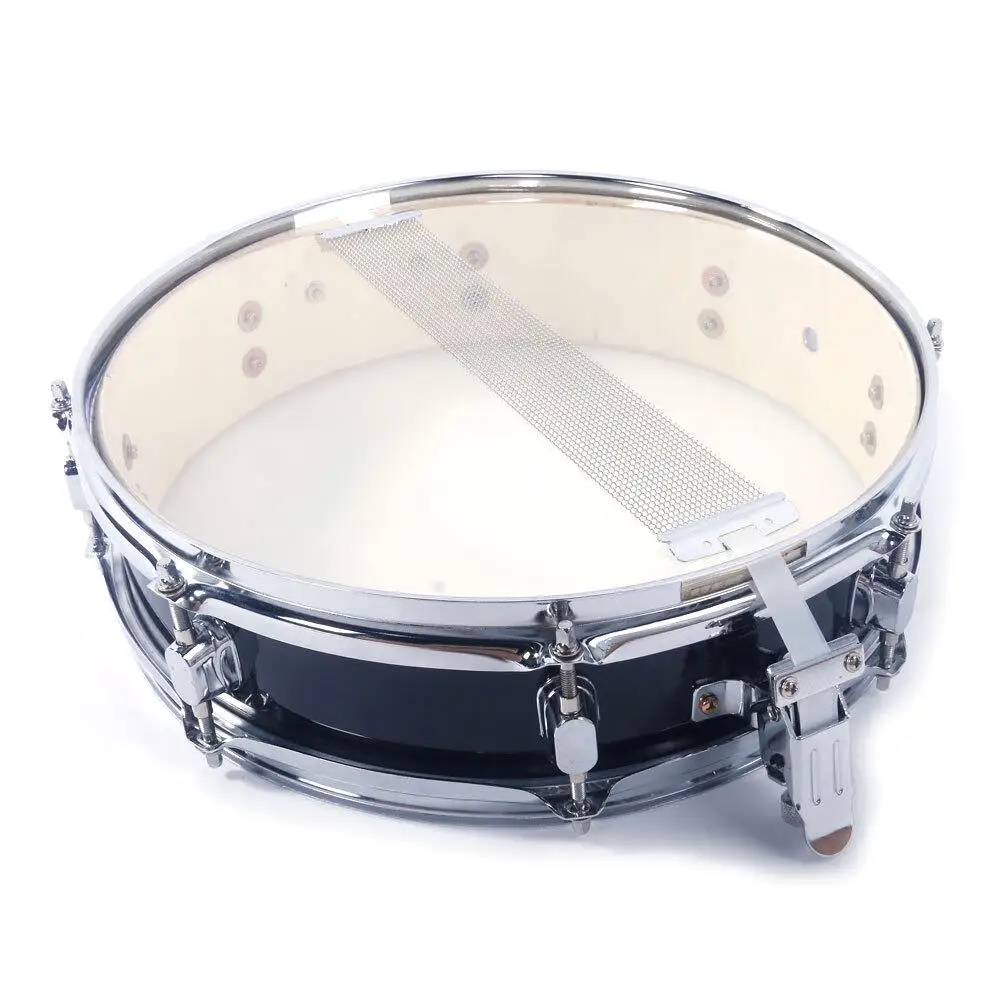 13x3.5 Inch Professional Snare Drum Set with Drumsticks, Key & Strap - Black