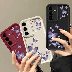 Butterfly Soft Case For Samsung Galaxy S25 Edge S24 S23 S22 Ultra Plus S24 FE A17 A56 A16 A55 A54 A15 A14 A35 A53 5G Phone Cover